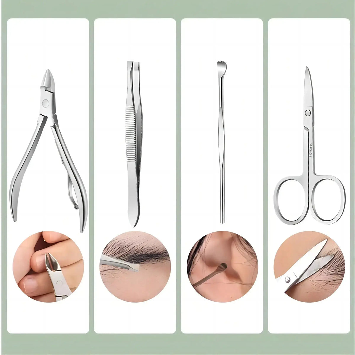 PLYS 18-Piece Stainless Steel Nail Clipper & Care Tool Set Nail Care Kit Axl
