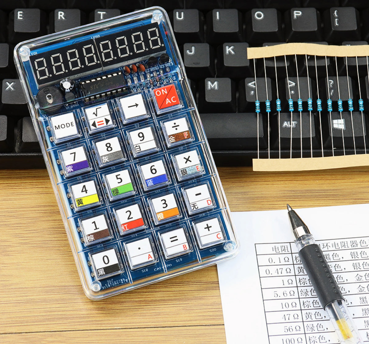 LED Calculator DIY Kit – 51 Microcontroller Soldering Practice DIY Electronics Kit Axl