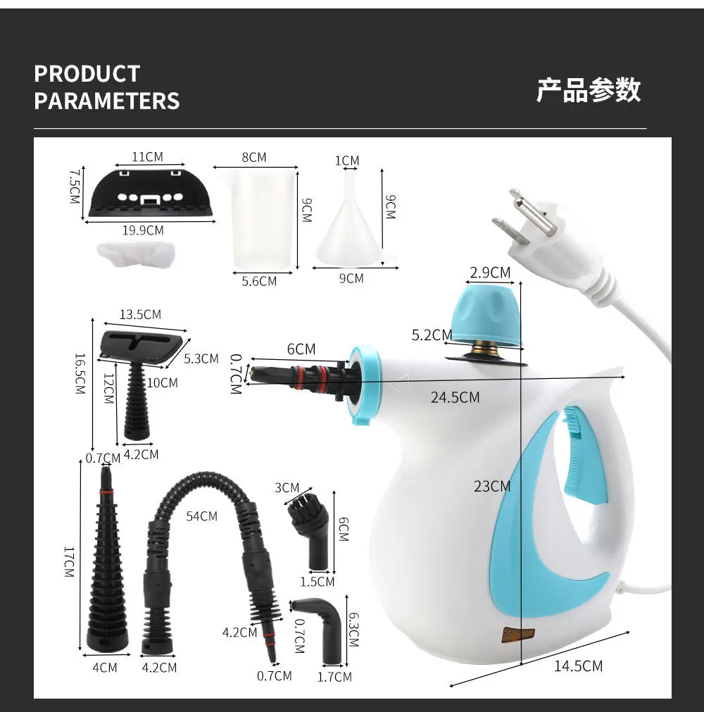 BALASHOV 1050W Handheld Steam Cleaner – Home, Car & Kitchen Handheld Steam Cleaner Axl