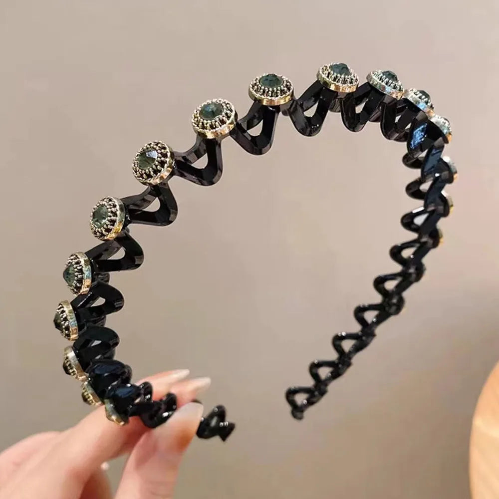 Rhinestone Pearl Hair Braider Headband – Floral Zircon Hair Headband Axl Style 6