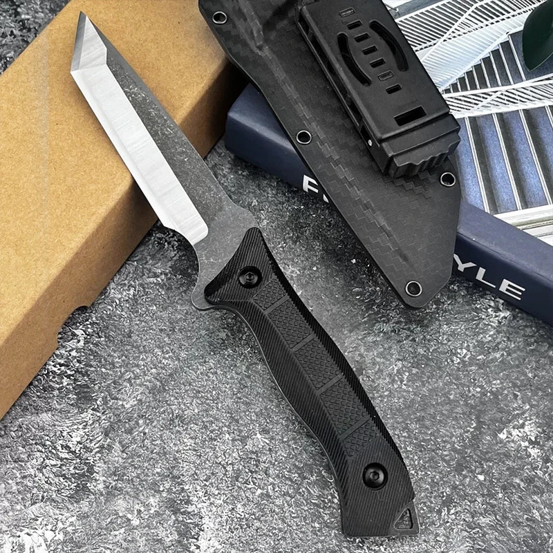 Portable Curved Fixed Blade Knife with Sheath | Stainless Steel Fixed Blade Knife Axl