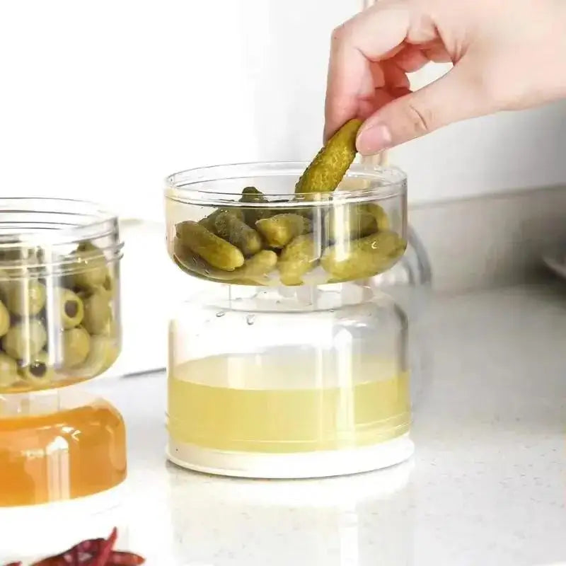 Hourglass Kimchi Jar – Dry Wet Separation Pickle Container Fermentation Storage Jar Axl