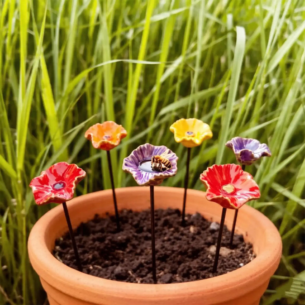 4-Pack Flower Bee Watering Station – Garden Pollinator Cup Set Garden Pollinator Cup Axl