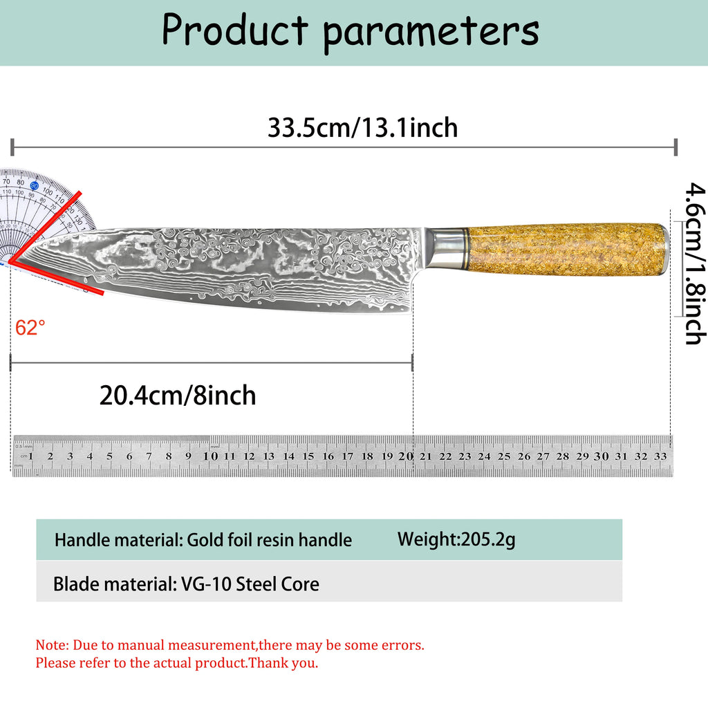 67-Layer Damascus Steel Chef Knife – Sharp Kitchen Cleaver Damascus Chef Knife Axl