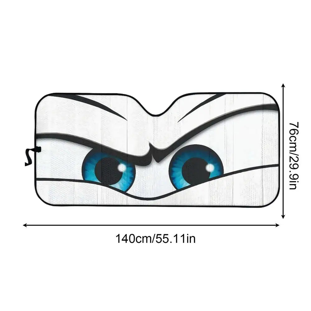 Cartoon Eyes Foldable Car Windshield Sun Shade | UV Protection Windshield Sun Shade Axl 03
