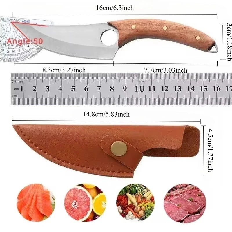 Professional Stainless Steel Boning Knife – Solid Wood Handle Boning Knife Axl