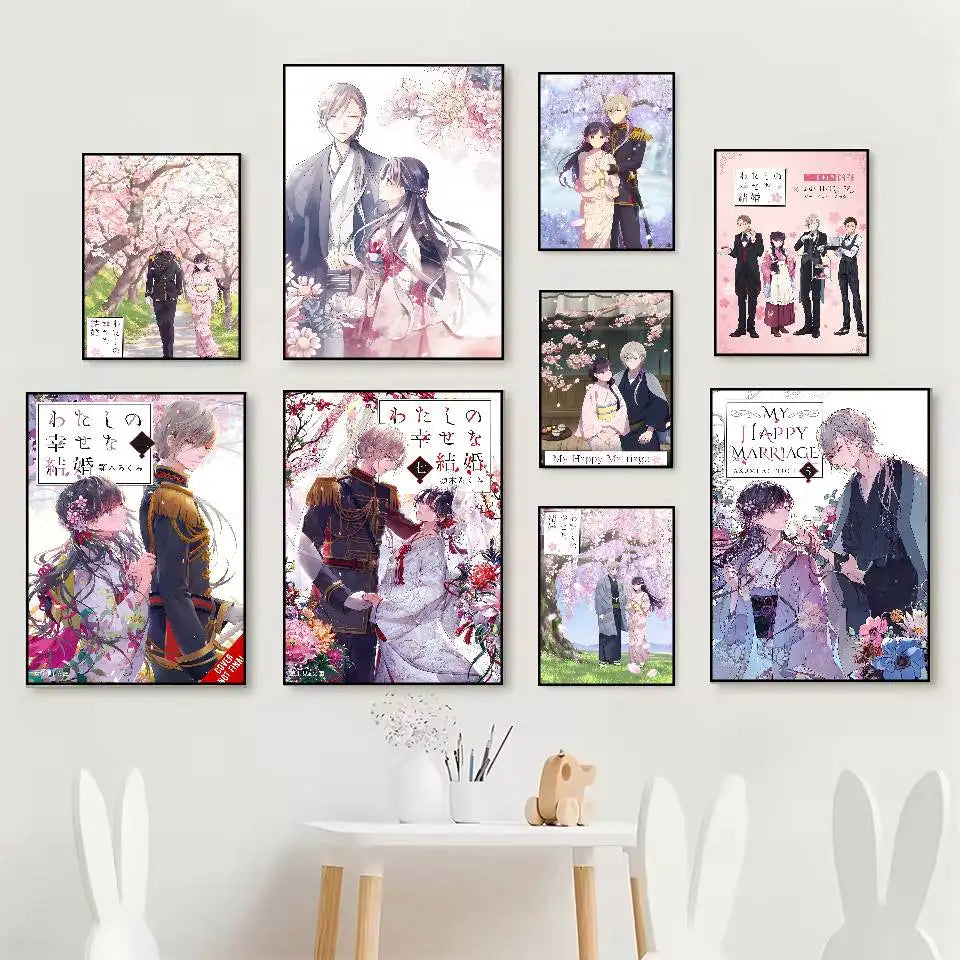 My Happy Marriage Anime Poster – HD Self-Adhesive Waterproof Wall Art Anime Wall Poster Axl