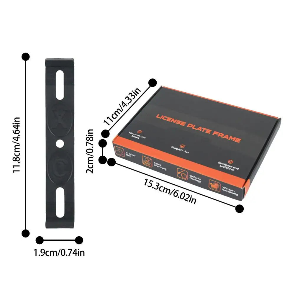 Frameless License Plate Holder 4-Pack – Invisible Car Tag Mount License Plate Holder Axl Black