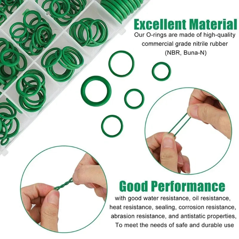 270Pcs O-Ring Seal Kit – Rubber Seals for Auto AC Systems Automotive O-Ring Kit Axl