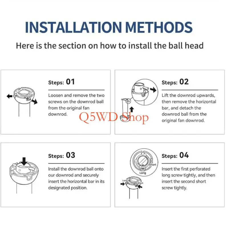 Ceiling Fan Downrod Extension – 4 Inch Heavy Duty Metal Rod Ceiling Fan Downrod Axl