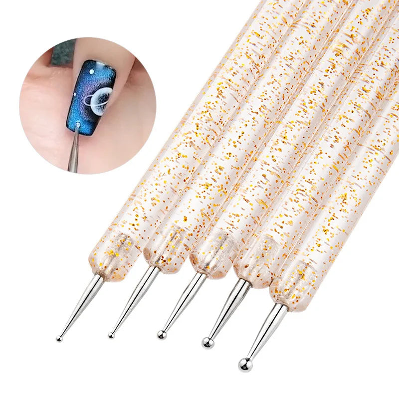Nail Art Dot Pen & Brush Set | Blue Handle Manicure Tool Nail Art Tool Axl