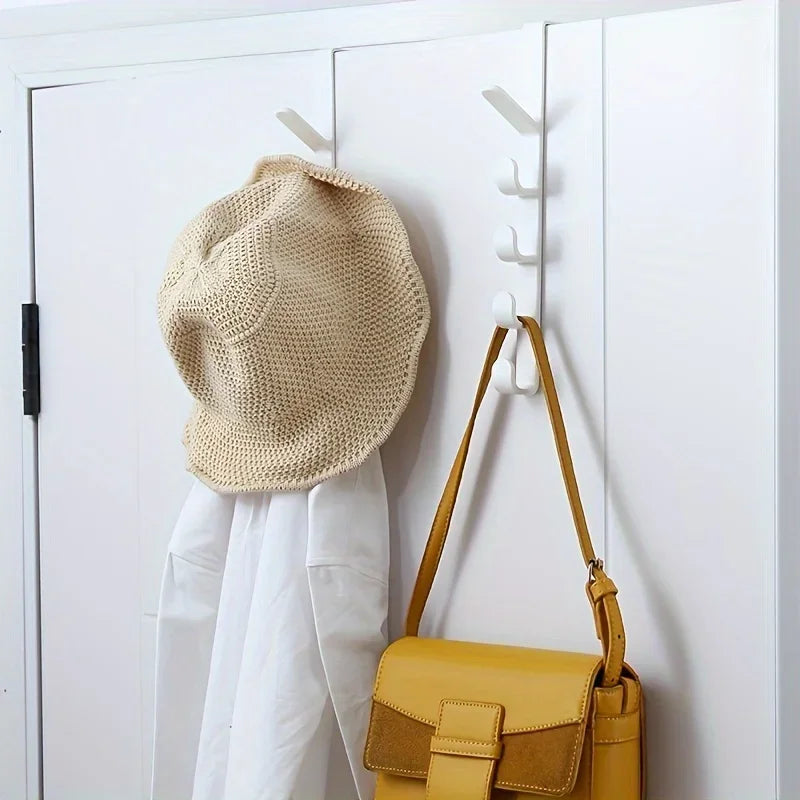 5-Hook Over the Door Hanger Rack – Coats, Robes & Towels Door Hook Rack Axl