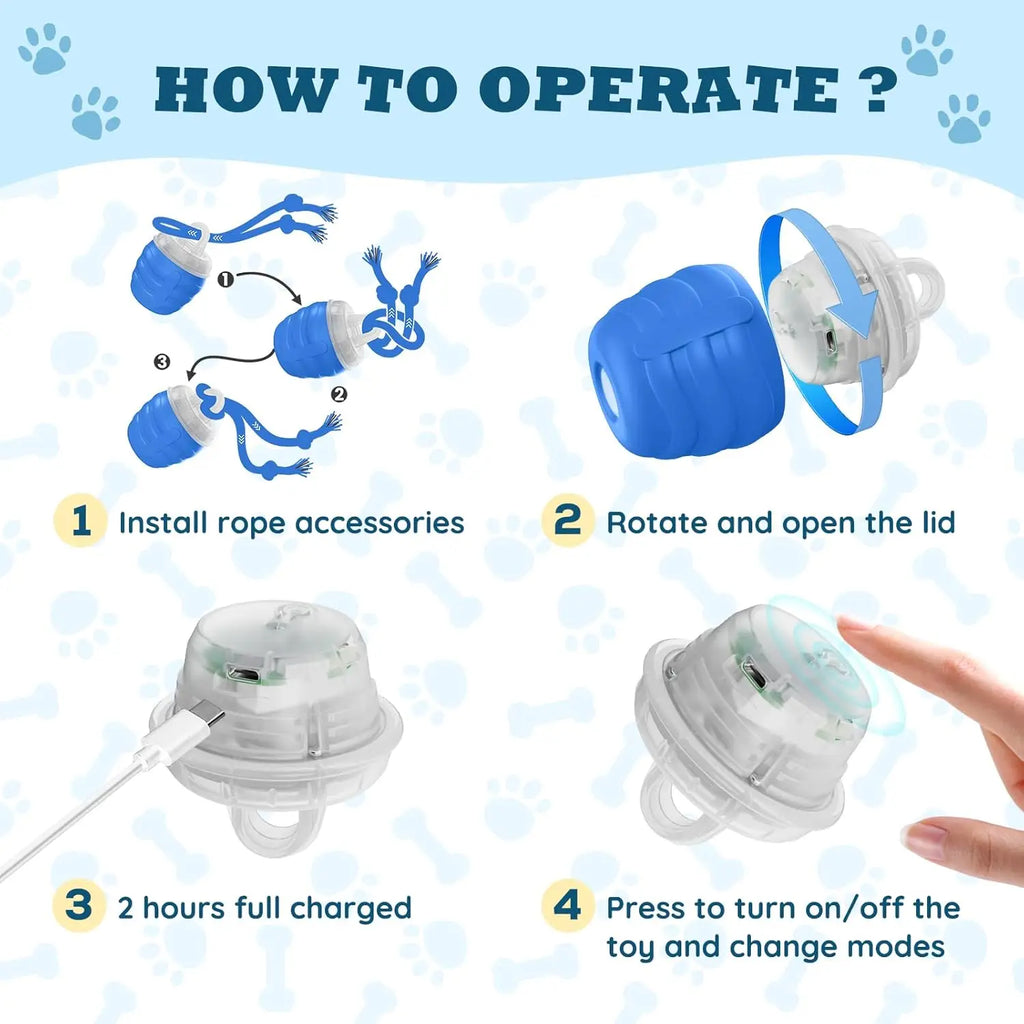 Interactive Motion-Activated Dog Ball Toy | USB Rechargeable Interactive Dog Toy Axl