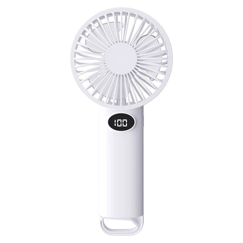 Portable Handheld Fan LCD Display 6-Speed Desk & Personal Fan Portable Personal Fan Axl white