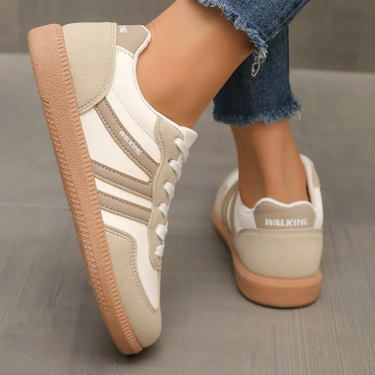 Women's Low Top Canvas Sneakers – Wide Toe Lace-Up Trainers Canvas Sneakers Axl