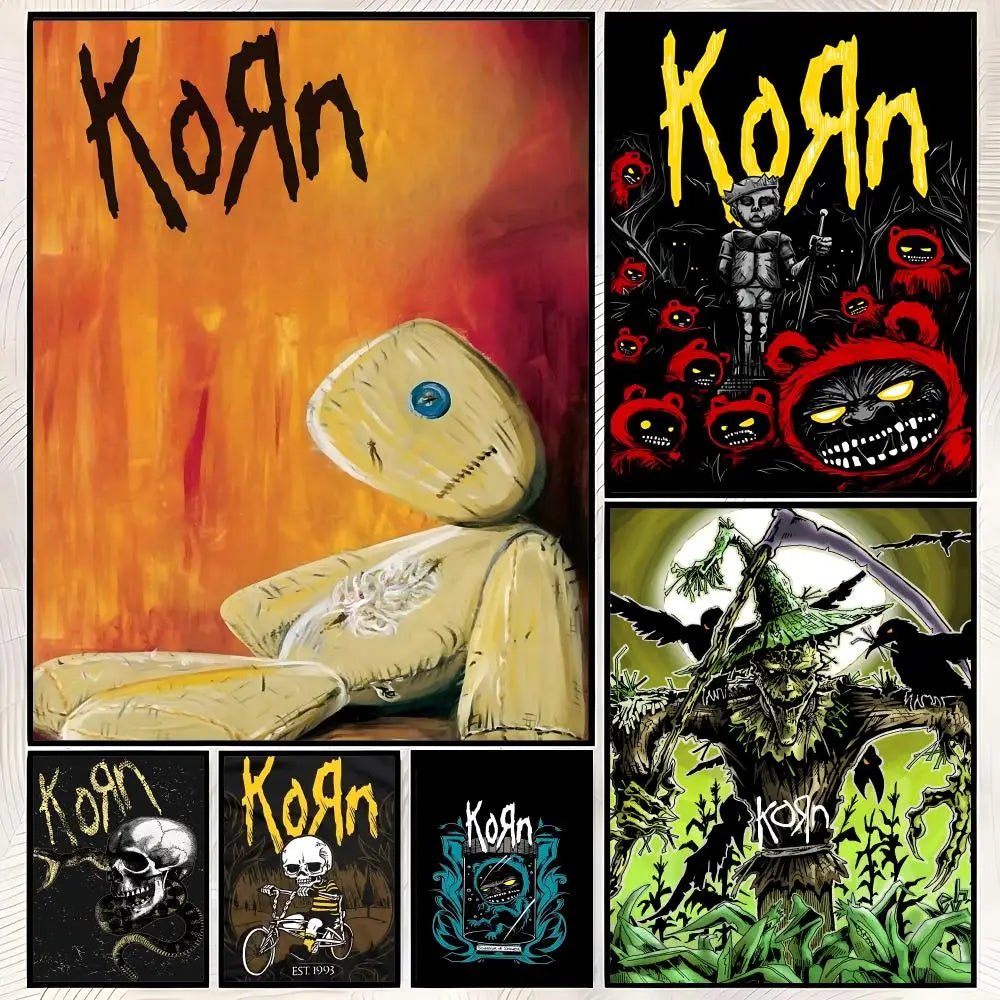 Korn Band Self-Stick Wall Art Poster – Waterproof HD Decor Wall Art Poster Axl