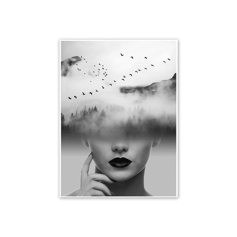 Women Butterfly Floral Wall Art Poster – Modern Home Décor Wall Art Poster Axl 23 42x30cm