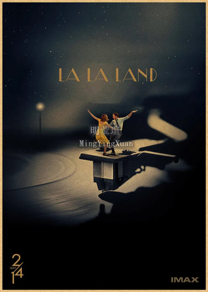 La La Land Vintage Kraft Paper Poster | Aesthetic Wall Art Decorative Poster Axl 27 42x30cm