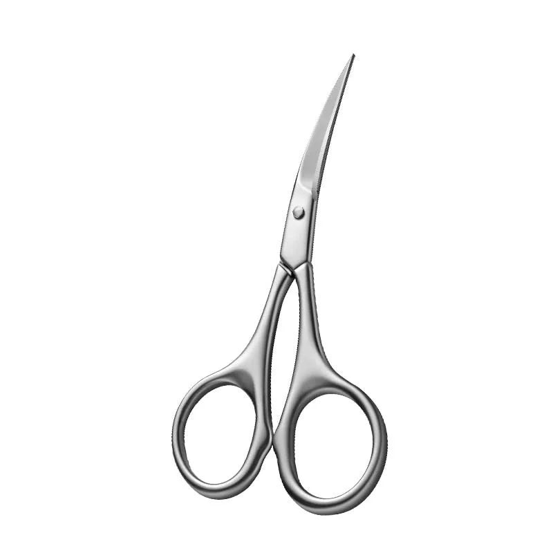 Men's Curved Nose Hair Scissors – Round Tip Stainless Steel Grooming Scissors Axl Curved-blade eyebrow