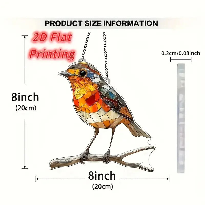 Acrylic Robin Sun Catcher 8x8 – Bird Wall Decor & Gift Acrylic Sun Catcher Axl