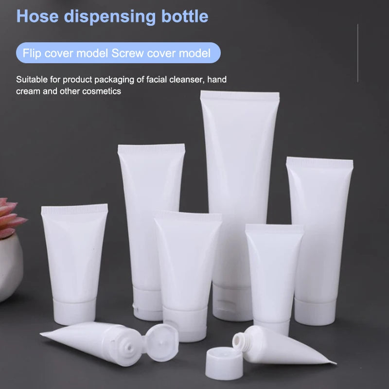 10-Pack Empty Refillable Squeeze Tubes | Flip Top 15–100ml Refillable Cosmetic Tubes Axl