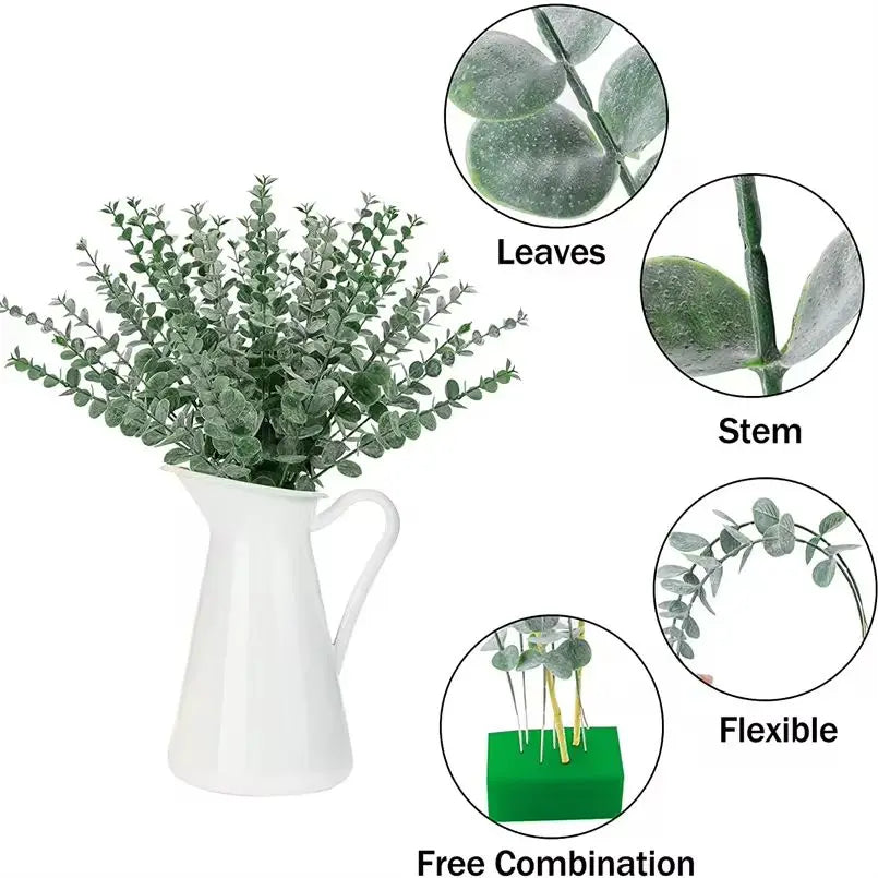 Artificial Eucalyptus Branch – Faux Greenery for Wedding & Décor Artificial Greenery Stems Axl