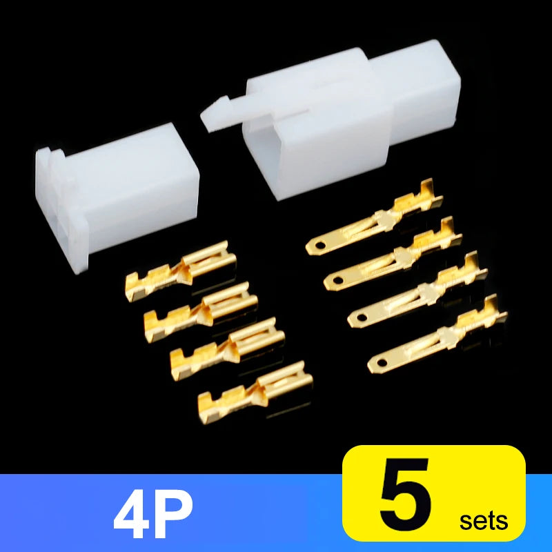 2.8mm Automotive Connector Kit – 5 Sets Male & Female Terminals Automotive Connector Kit Axl 5sets 4P