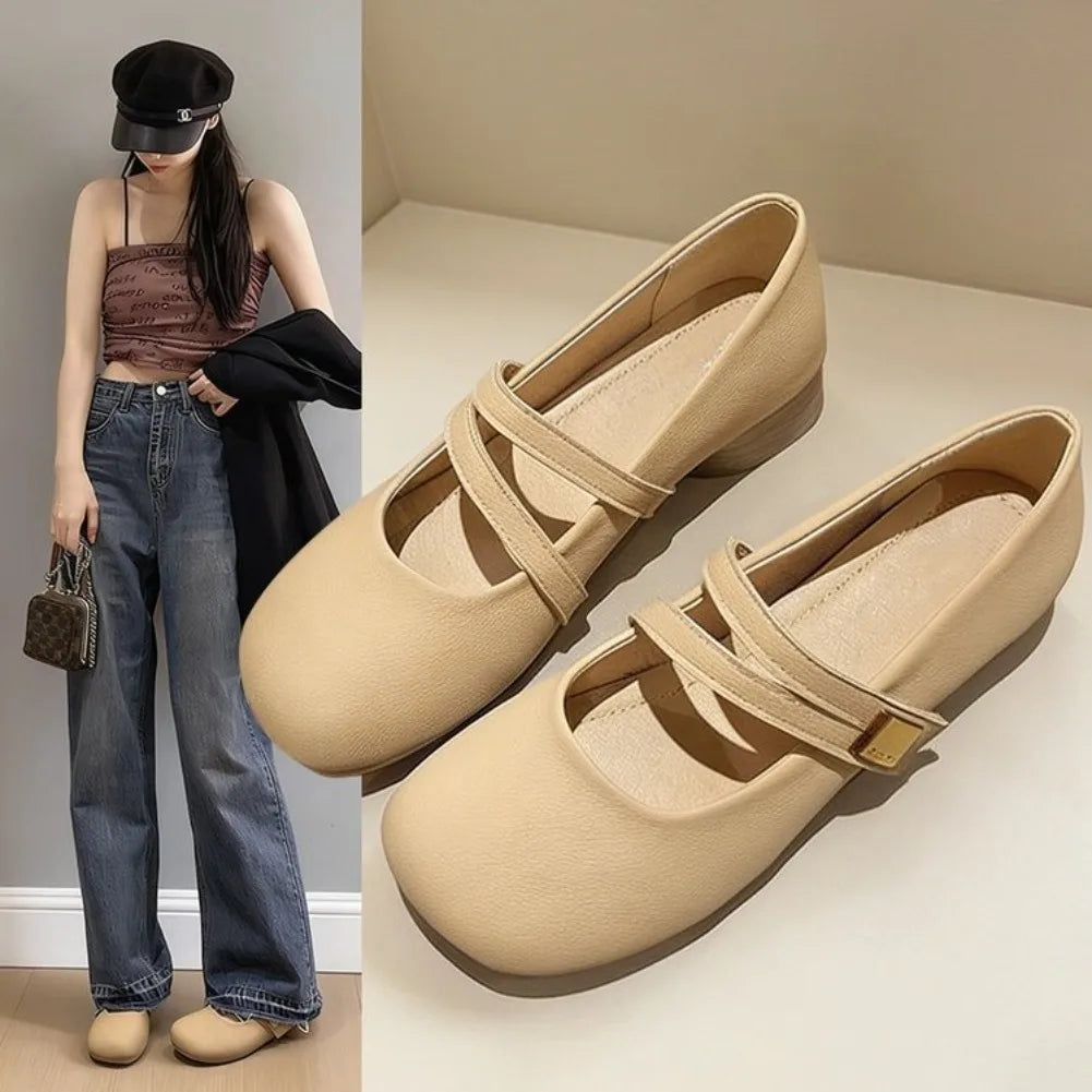 Women's Lolita Mary Jane Flats – Gothic Round Toe Shoes Mary Jane Flats Axl