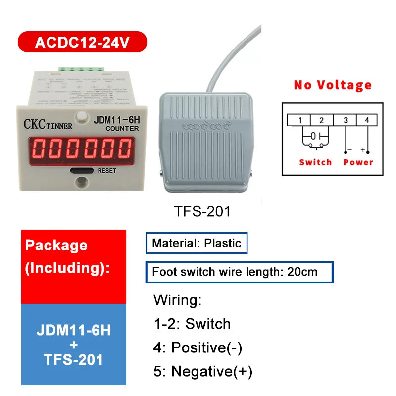JDM11-6H 6-Digit Digital Industrial Counter + Proximity Switch Industrial Digital Counter Axl SET19