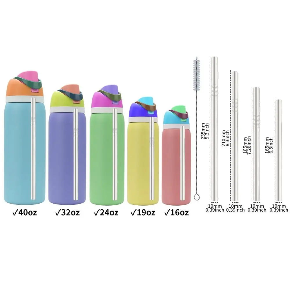 Stainless Steel Reusable Straws 6-Piece Set with Brushes Reusable Straws Axl