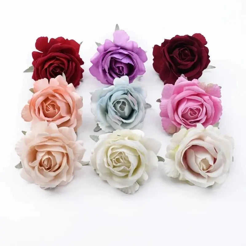 Artificial Silk Rose Heads 5 or 10 Pcs – DIY Wedding Decor Artificial Silk Flowers Axl