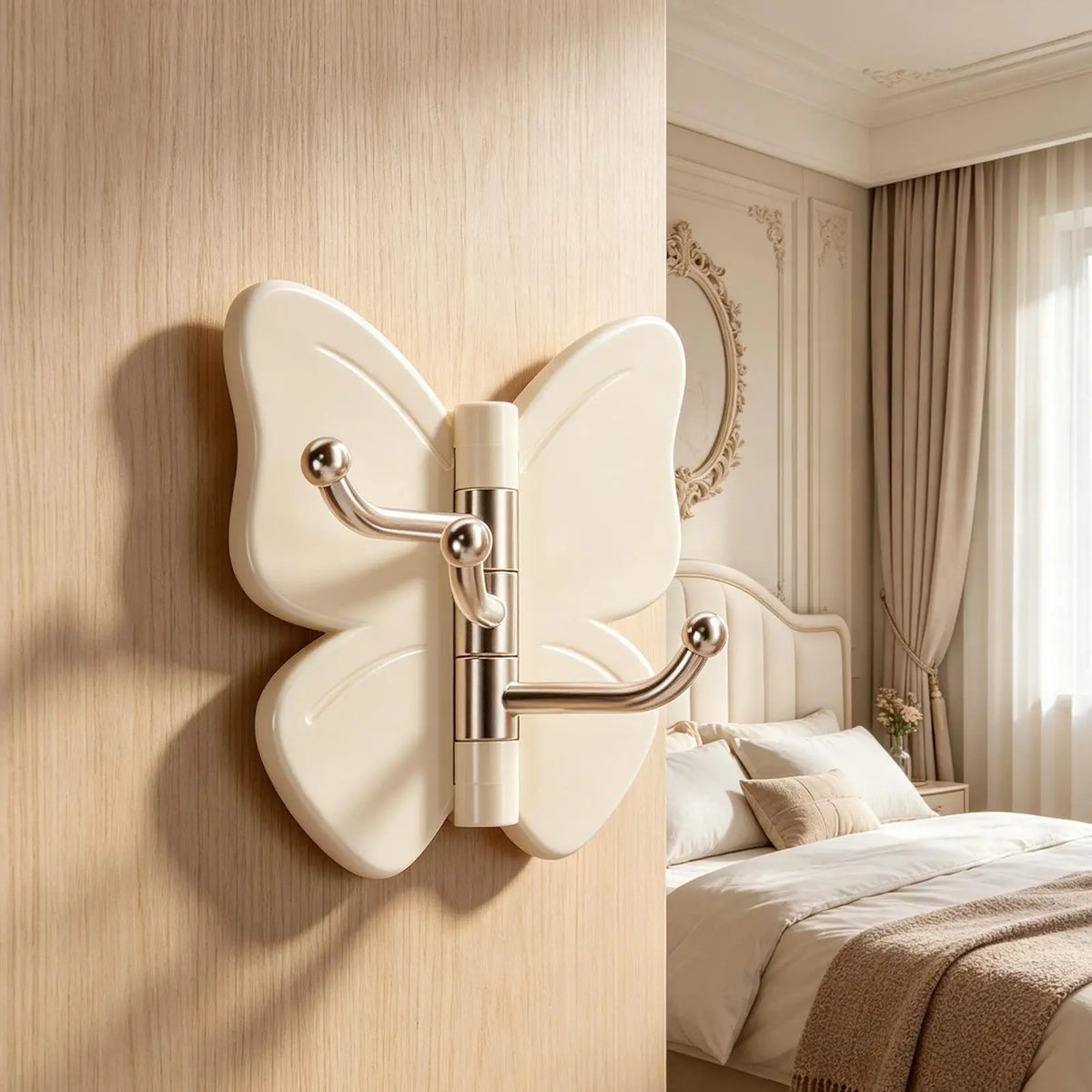 Decorative Butterfly Triple Wall Hooks – Self Adhesive No-Drill Decorative Wall Hooks Axl