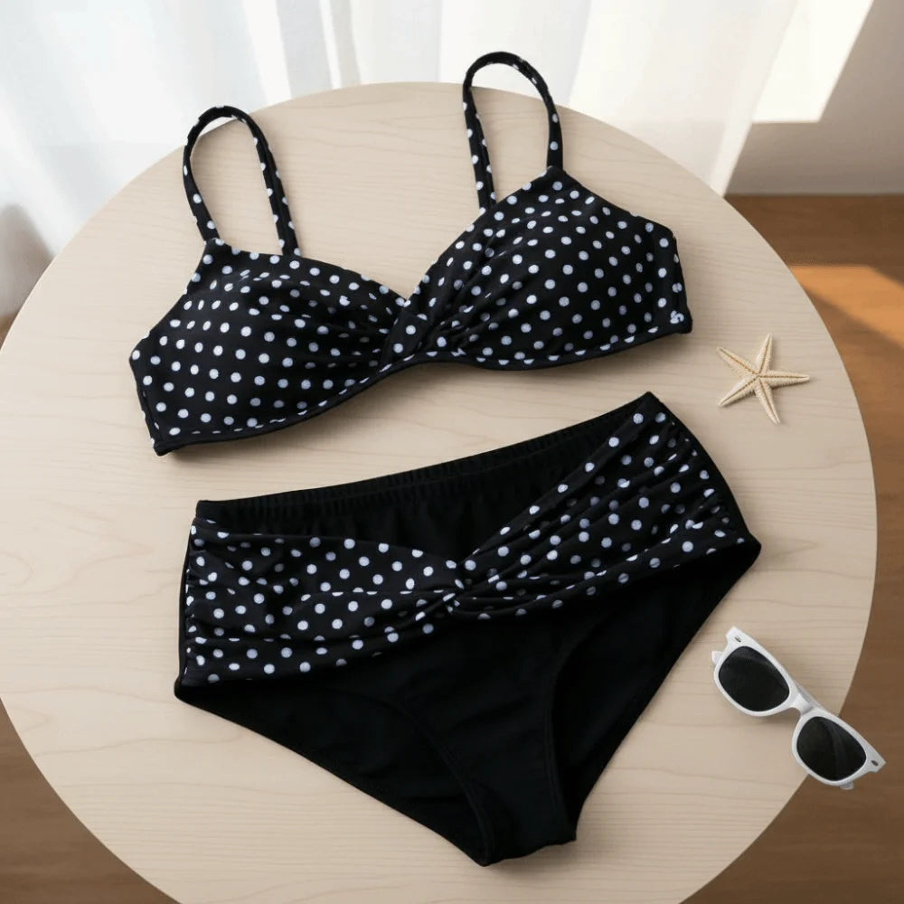 Polka Dot Halter Bikini Set – Deep V Low Waist Women S–5XL Halter Bikini Set Axl