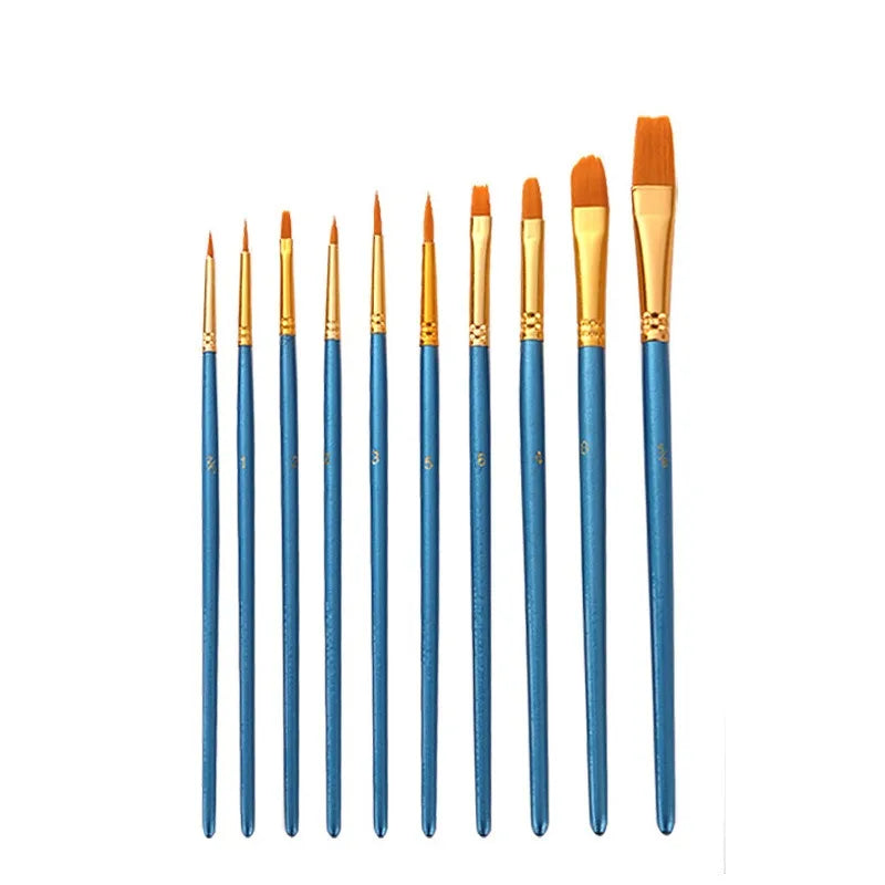 10-Piece Artist Paint Brush Set – Oil, Acrylic & Watercolor Artist Paint Brushes Axl