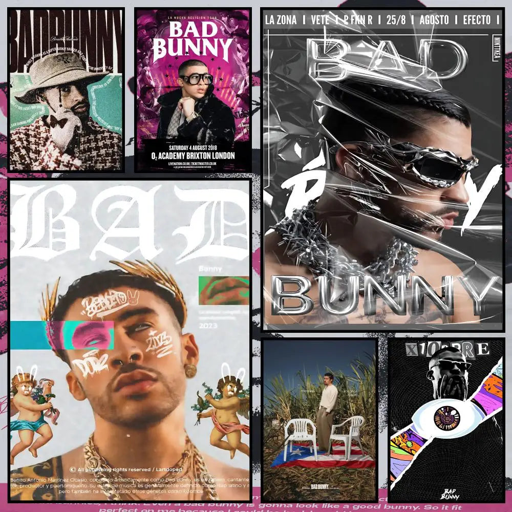 Bad Bunny Album Poster – Waterproof Self-Adhesive Wall Art Wall Art Poster Axl