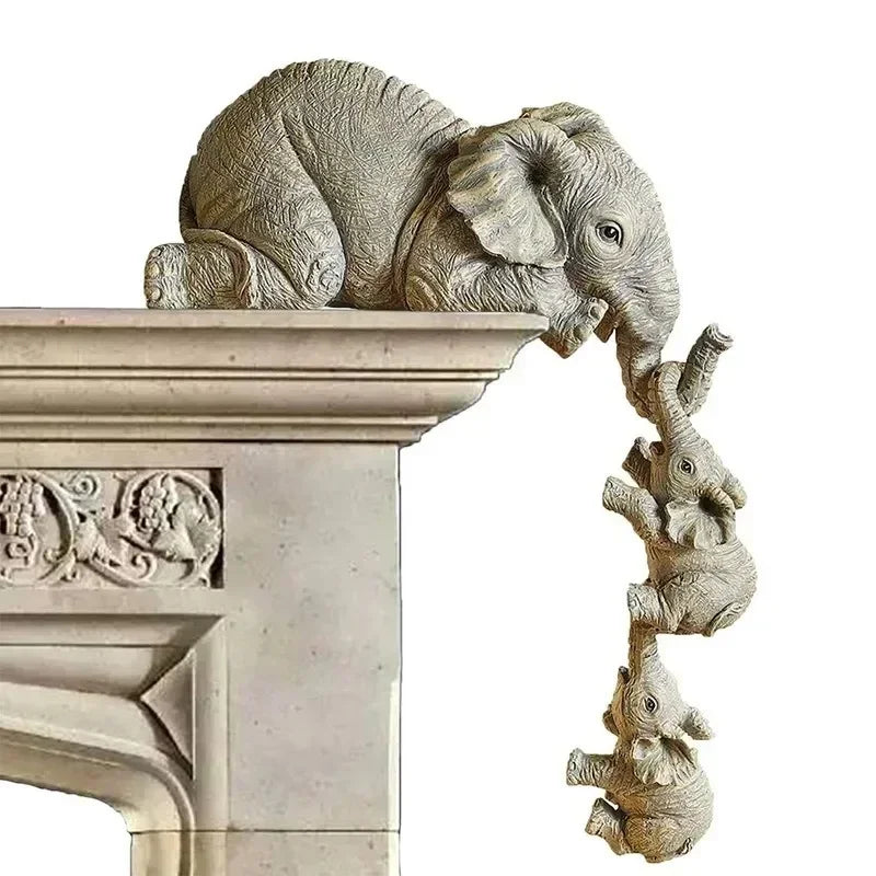 Cute Elephant Figurines Set of 3 – Shelf Edge Resin Decor Resin Figurine Set Axl