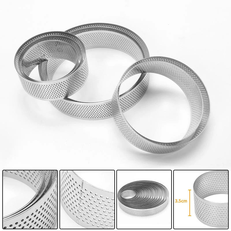 Stainless Steel Perforated Tart Ring & Mousse Cake Mold Tart Ring Mold Axl