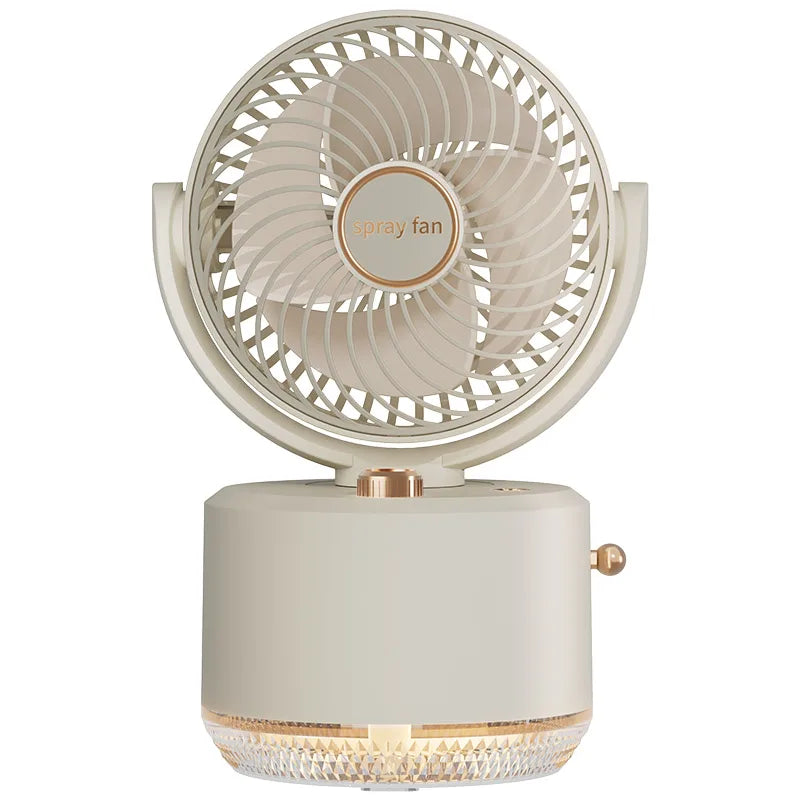 USB Desktop Humidifier Fan – Cooling Mist Atomizer 5V Desktop Humidifier Fan Axl Beige