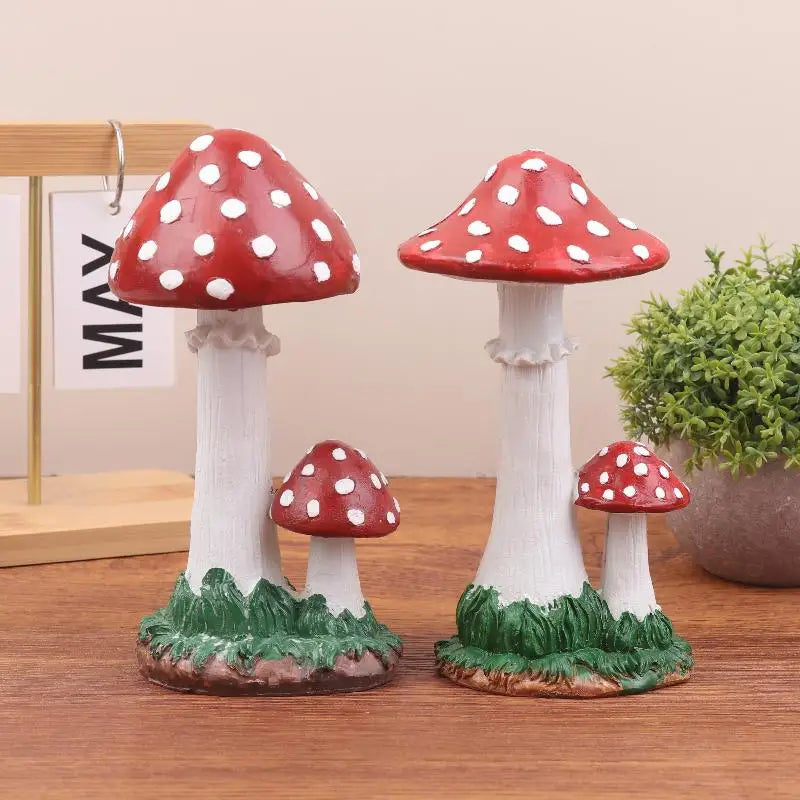 Resin Mushroom Garden Ornament – Indoor & Outdoor Decor Sculpture Garden Ornament Axl