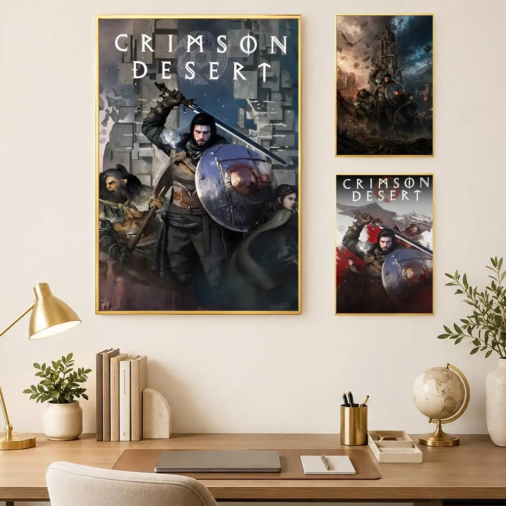 Crimson Desert Game Poster – Self-Stick HD PVC Wall Art Wall Art Poster Axl