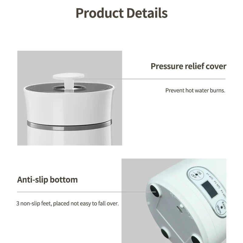 Portable Mini Electric Travel Kettle – 350ml Stainless Steel Cup Electric Travel Kettle Axl