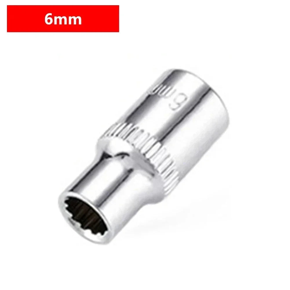 12-Point Socket Bit 1/4" Drive – Short Head 4–14mm Chrome Socket Bit Axl 6mm China Mainland