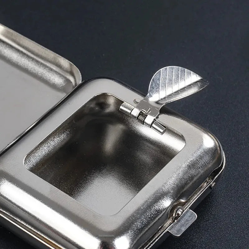 Portable Mini Metal Pocket Ashtray – Silver | Outdoor & Car Portable Pocket Ashtray Axl