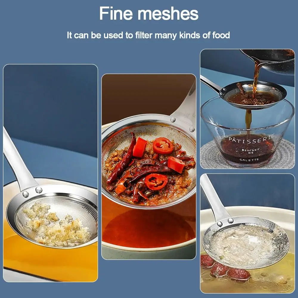 304 Stainless Steel Fat Skimmer Spoon – Fine Mesh Strainer Mesh Skimmer Spoon Axl
