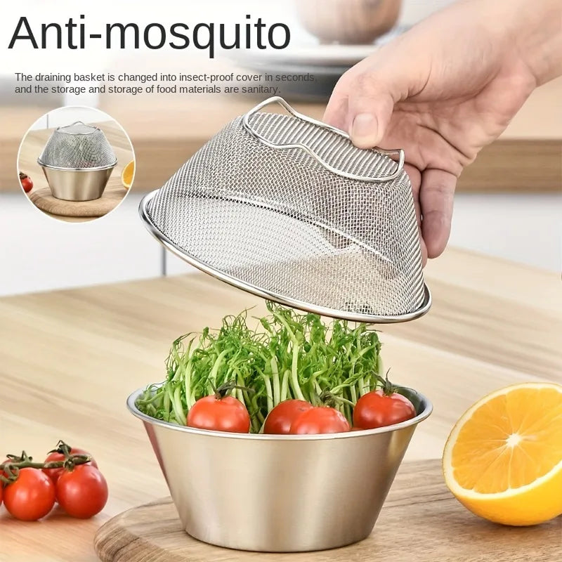 KEMORELA 2-in-1 Stainless Steel Strainer & Washing Bowl Kitchen Strainer Bowl Axl