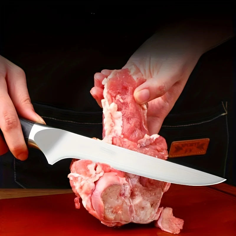 Sharp Stainless Steel Boning & Butcher Knife – Meat Splitting Boning Knife Axl