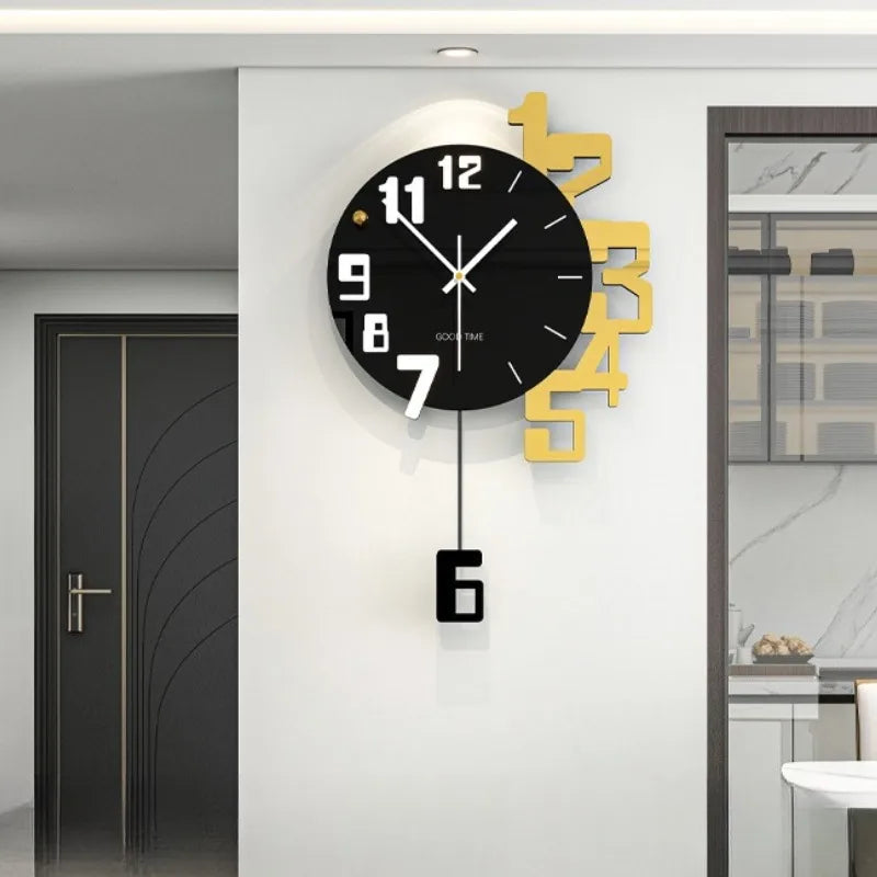 Modern Luxury Silent Wall Clock – Acrylic Geometric Pendulum Silent Wall Clock Axl WM1137