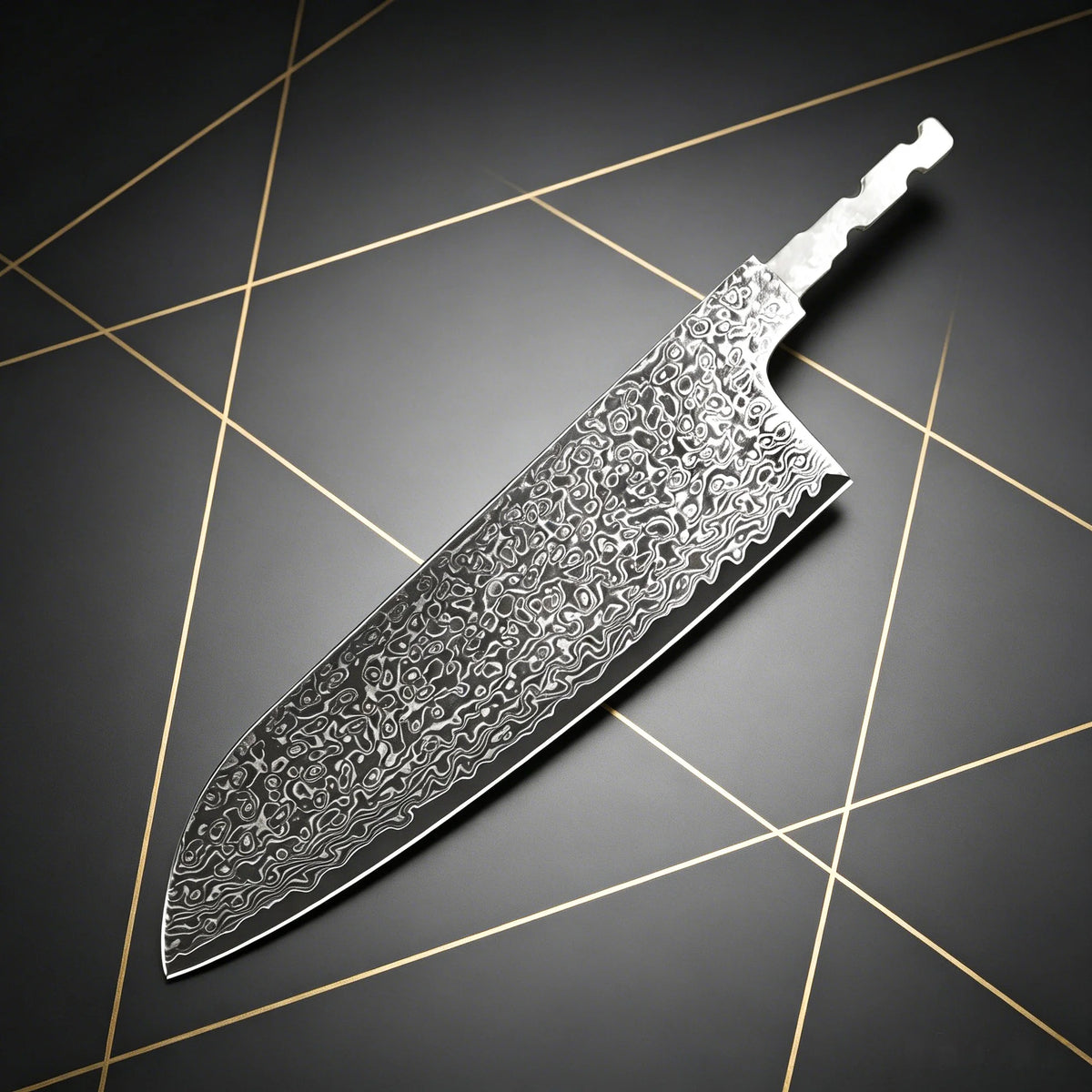 Hand-Forged Damascus Steel Unfinished Cleaver Blade Blank Knife Making Blank Axl Santoku Blade