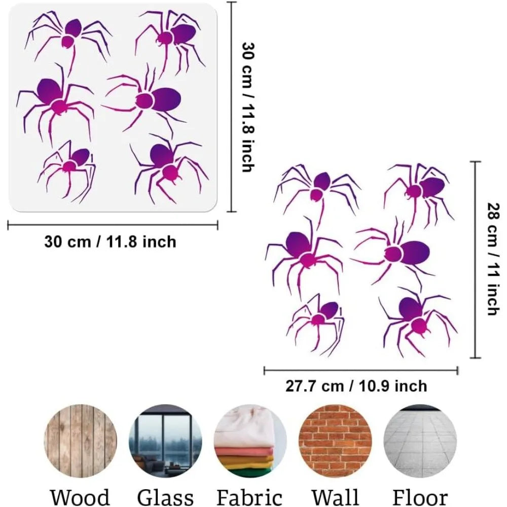 Spider Stencil for Painting 11.8" – Reusable DIY Wall Stencil Painting Stencil Axl