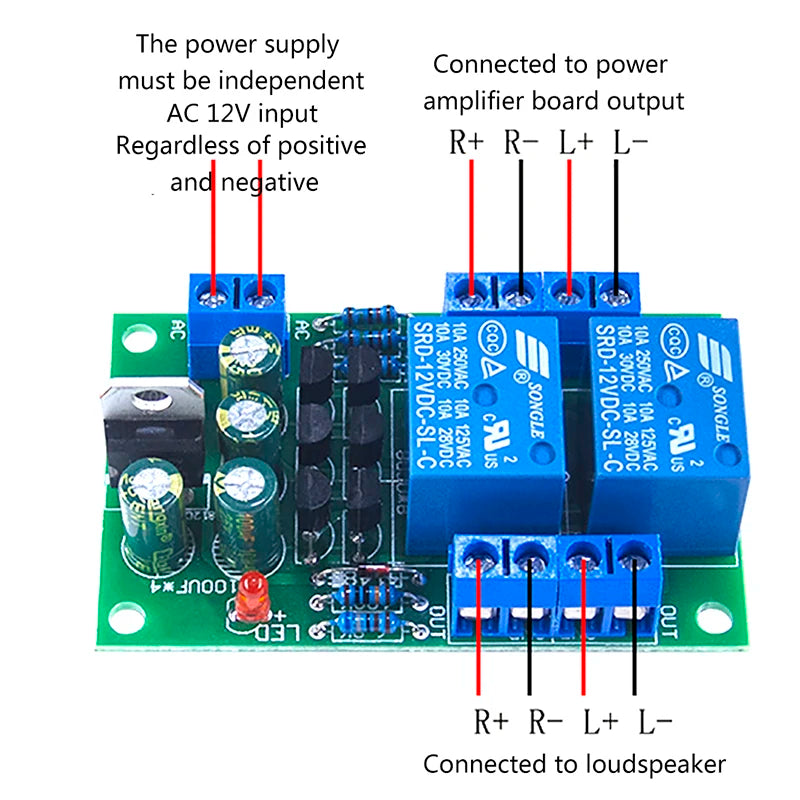 Audio Speaker Protection Board Boot Delay DC Protect DIY Kit Speaker Protection Board Axl
